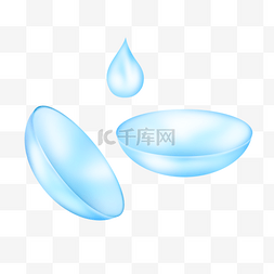 浅蓝色图片_隐形眼镜写实的浅蓝色水滴