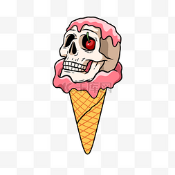 卡通华夫饼干图片_冰淇淋复古风格粉色冰淇淋