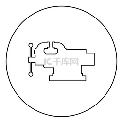 虎钳修复圆形轮廓黑色矢量插图平