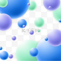 抽象蓝色漂浮小球