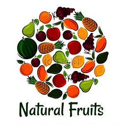 西瓜装饰矢量图图片_水果标牌背景天然水果图标的矢量