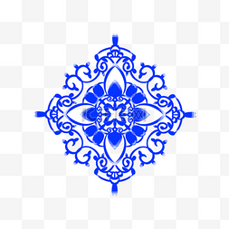 菱形青花瓷花纹装饰