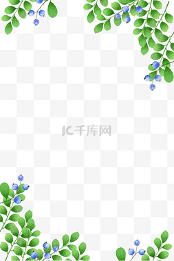 清新绿叶海报图片_春夏植物四周海报边框
