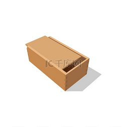 盖盒子图片_带盖隔离运输容器的木制包裹。