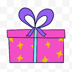 创意礼品图标图片_蓝紫色系生日组合卡通粉色礼盒