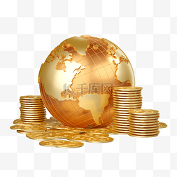 猫头金币图片_3D金融金币地球全球