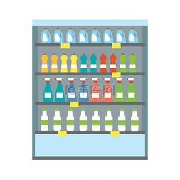 饮料生产图片_展示冰箱饮料。