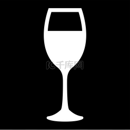 冰酒图标图片_Glass of wine white color icon .. Glass of wi