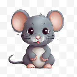 穿西服的老鼠图片_卡通可爱小动物元素手绘老鼠