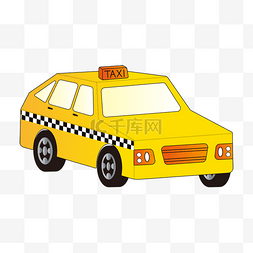 出租车剪贴画图片_卡通立体黄色渐变出租车剪贴画