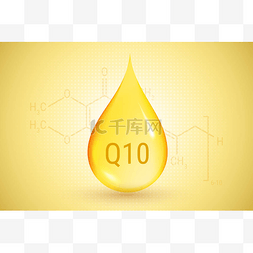 橄榄枝矢量图图片_辅酶 Q10。金滴油。透明质酸。矢