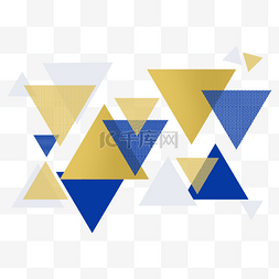 扁平几何形状图片_三角形蓝色金色抽象商务