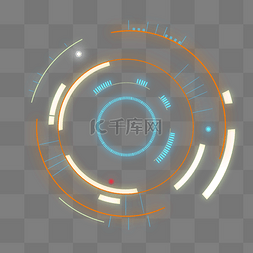 圆形科技光效图片_科技线条大数据圆环半圆