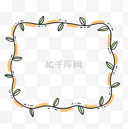 涂鸦手抄报图片_涂鸦手账风可爱绿叶植物边框