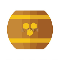 蜂蜜产品包装图片_木桶与蜂蜜百分之一符号概念矢量