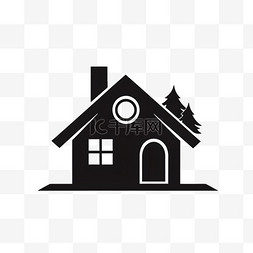 极简主义农村房子logo