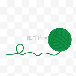 绿色手绘图片_绿色手绘毛线球
