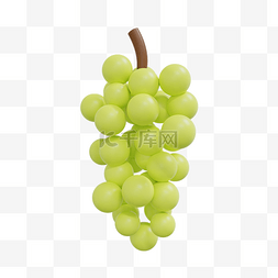 大粒葡萄图片_3DC4D立体水果青提葡萄
