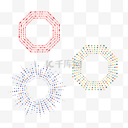 抽象彩色几何形状圆点边框