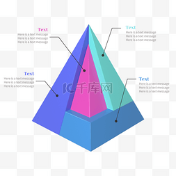 创意3d海报图片_营销金字塔图表3d蓝色锥形