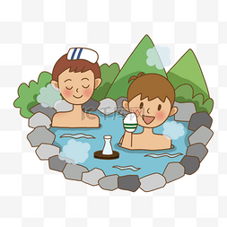日本露天浴池温泉男性度假景点