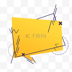 线条文字连接图片_边框几何渐变抽象黄色