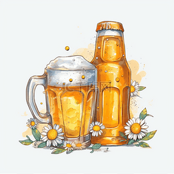 清凉畅饮夏季啤酒元素