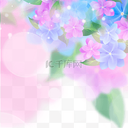 粉紫色春天光效花卉边框