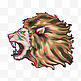 动物徽标故障风格狮子侧脸