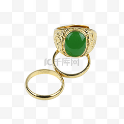 闪光金属绿宝石首饰戒指
