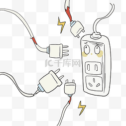 插座png图片_安全用电教育电插板