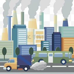 有害气体排放汽车尾气空气污染