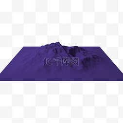 山地形图片_C4D紫色山地丘陵地形模型