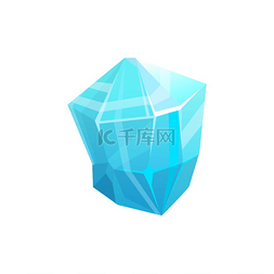 冰晶岩、冰山或冰冻玻璃和蓝色雪