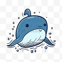 海豚动物扁平卡通免抠图素材