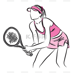 卡通专业培训图片_ 网球女选手图
