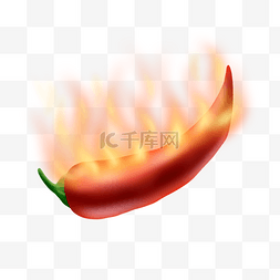 辣椒燃烧火焰写实红色食材