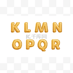 k字母图片_现实的金色气球字母表在白色背景