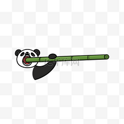 卡通可爱熊猫吃竹子加载条进度条