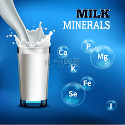 牛奶饮用有益于现实的广告海报，