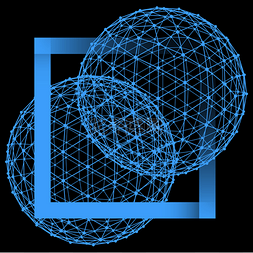 球原子图片_网格多边形背景。线条和点的范围