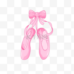 粉色蝴蝶结绑带芭蕾舞鞋剪贴画