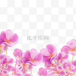 花朵底边图片_粉紫色花朵底部边框