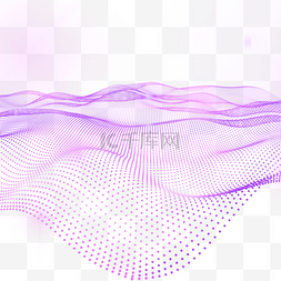 科技粒子抽象背景图片_紫色起伏网格光效抽象量子
