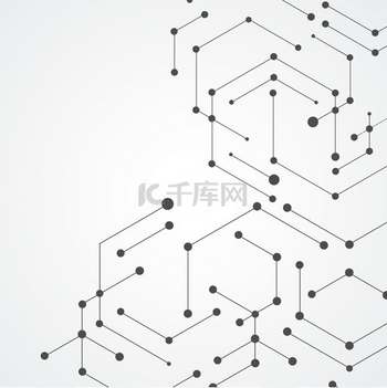 矢量六边形连接和社交网络线条和圆点的概念矢量六边形连接与社交