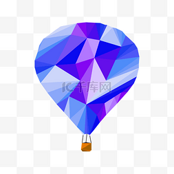 婚礼易拉宝设计图片_热气球低聚蓝色插图