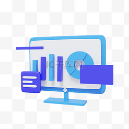 液晶宽屏显示器图片_3DC4D立体商务金融数据显示器页面