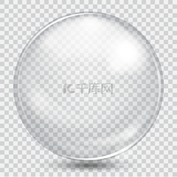 大白色透明的玻璃球体