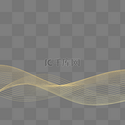 装饰线波浪线图片_金色漂浮线条装饰