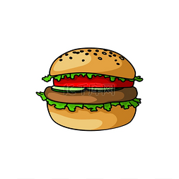 芝士图片_快餐小吃孤立的汉堡包。